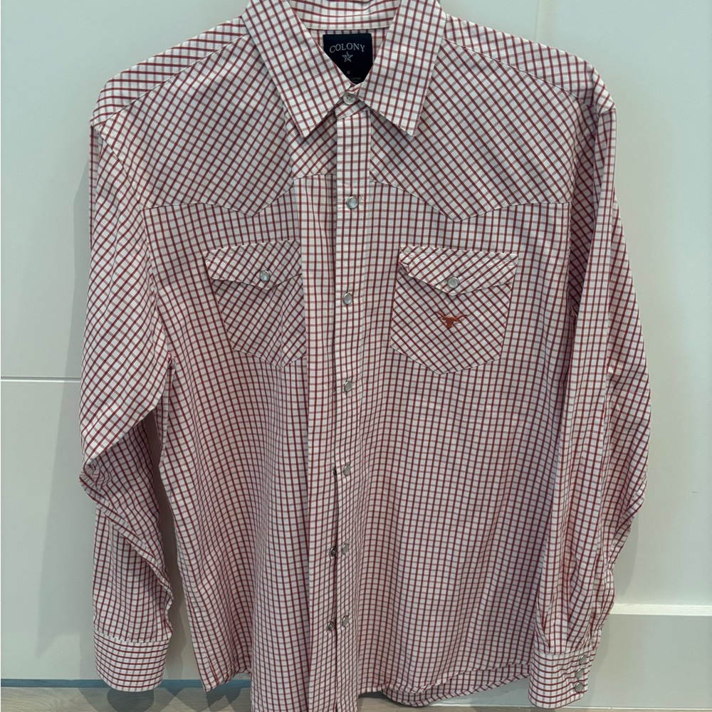 Men’s Texas Longhorns Button Down Longsleeve Shirt Small (Colony)